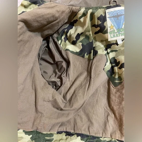 Wilson’s Leather Olive Green Cropped Military Jacket Size Large - Picture 10 of 12